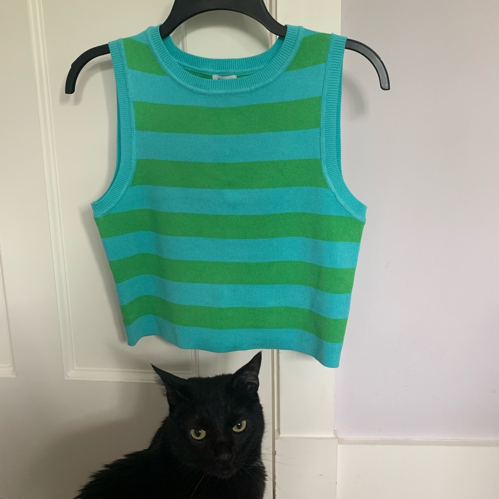 GARAGE retro crop tee, never worn, still has the tags, size L but fits as an M